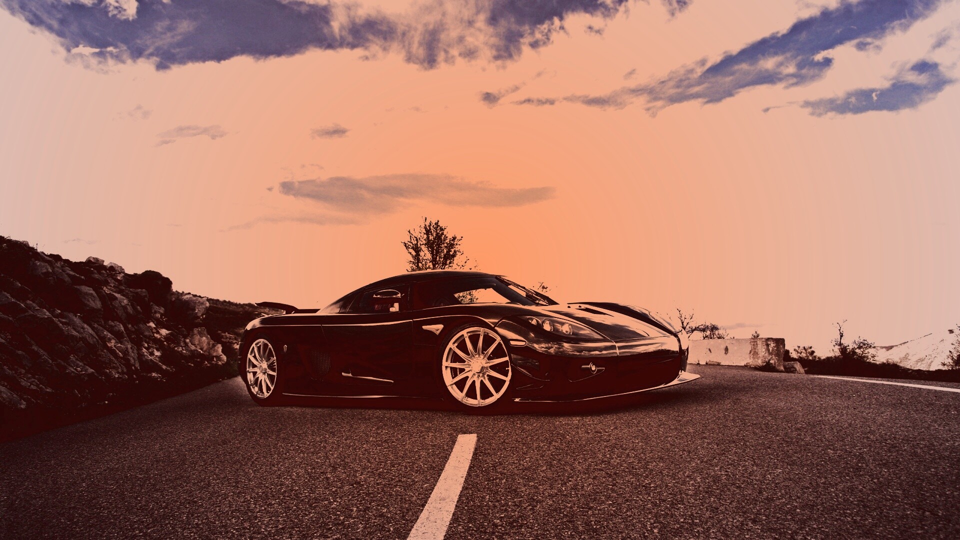 Черный кёнигсег обои