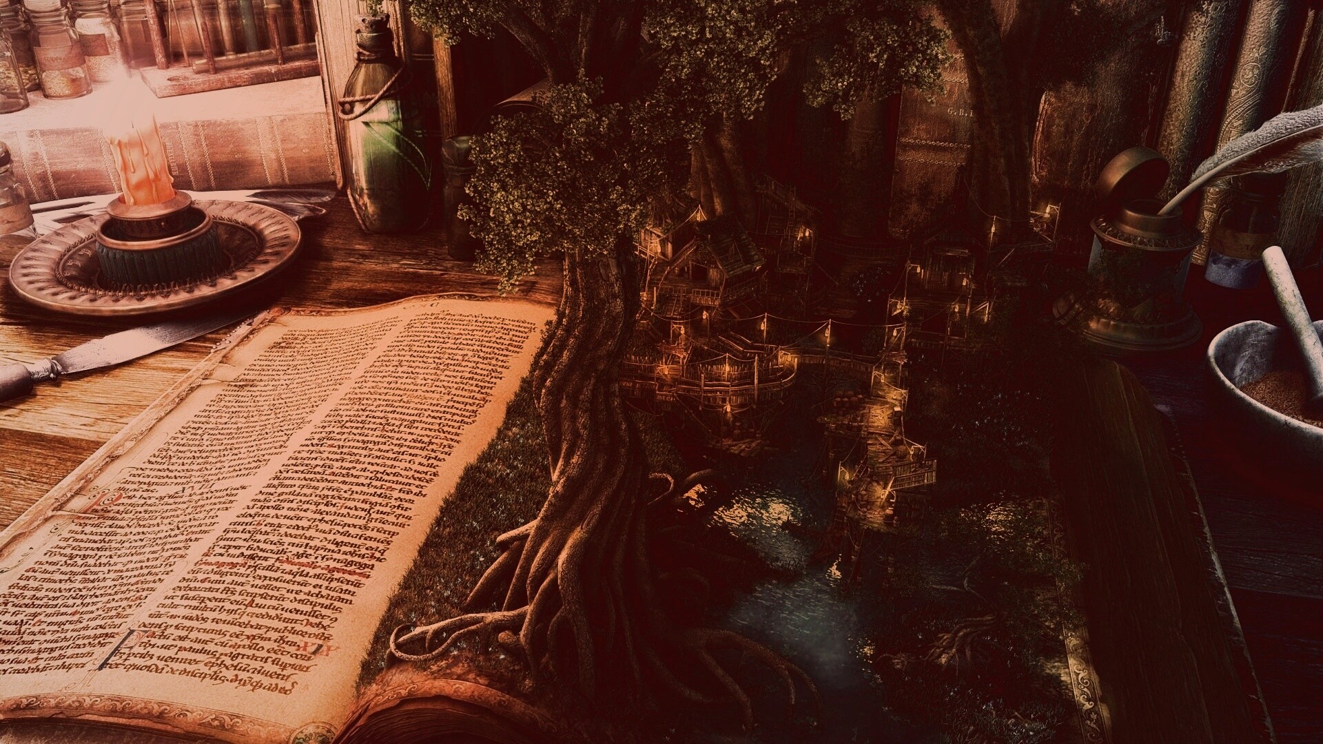 Волшебный мир на страницах книги обои