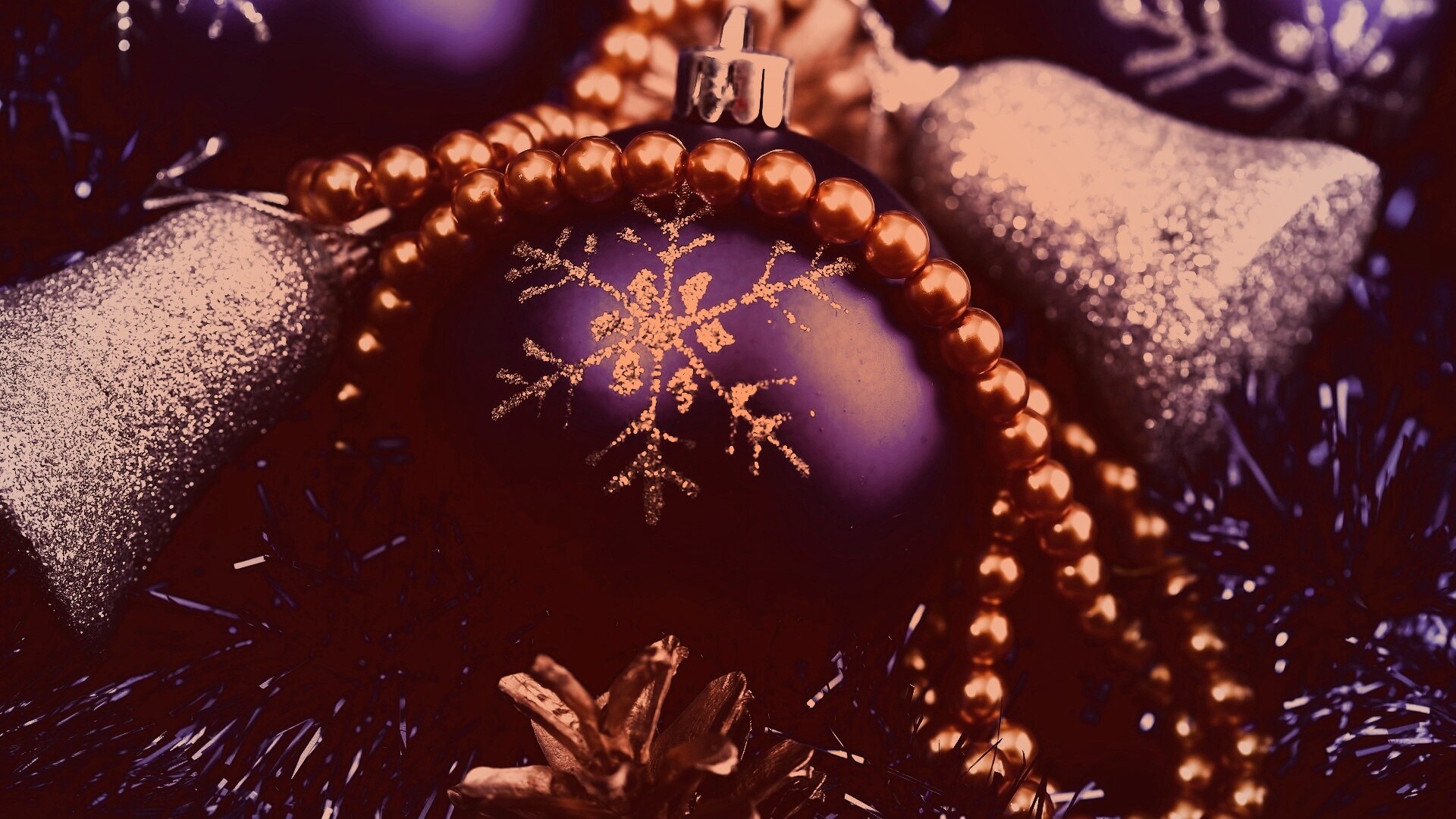 Новогодние украшения для елки обои