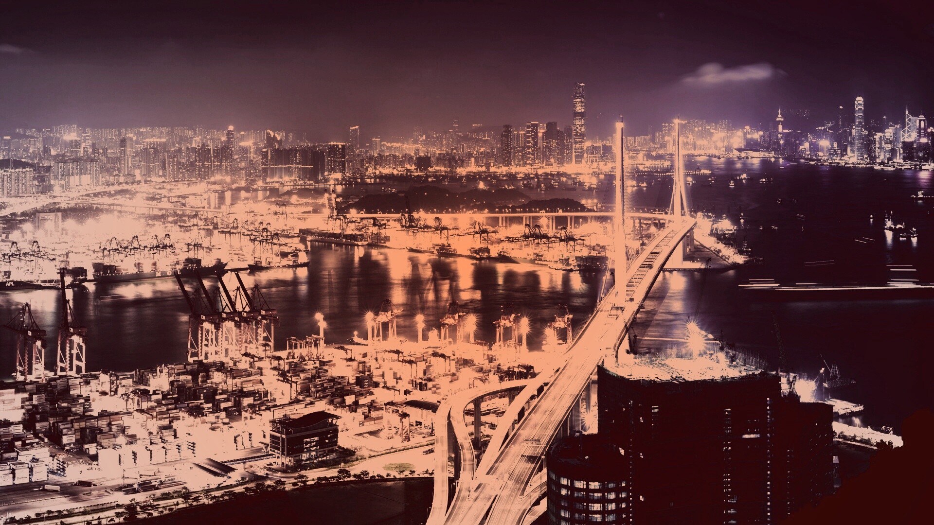 Ночная городская жизнь обои