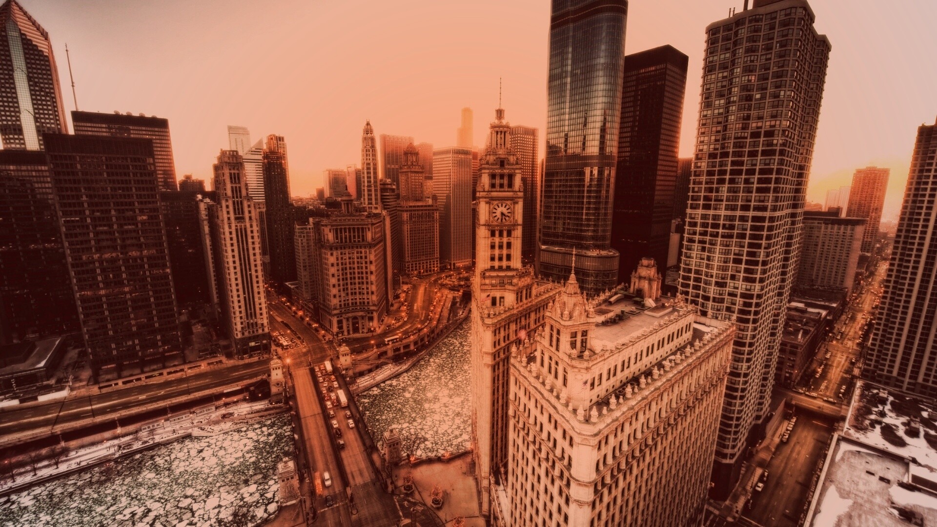 Вид на город обои