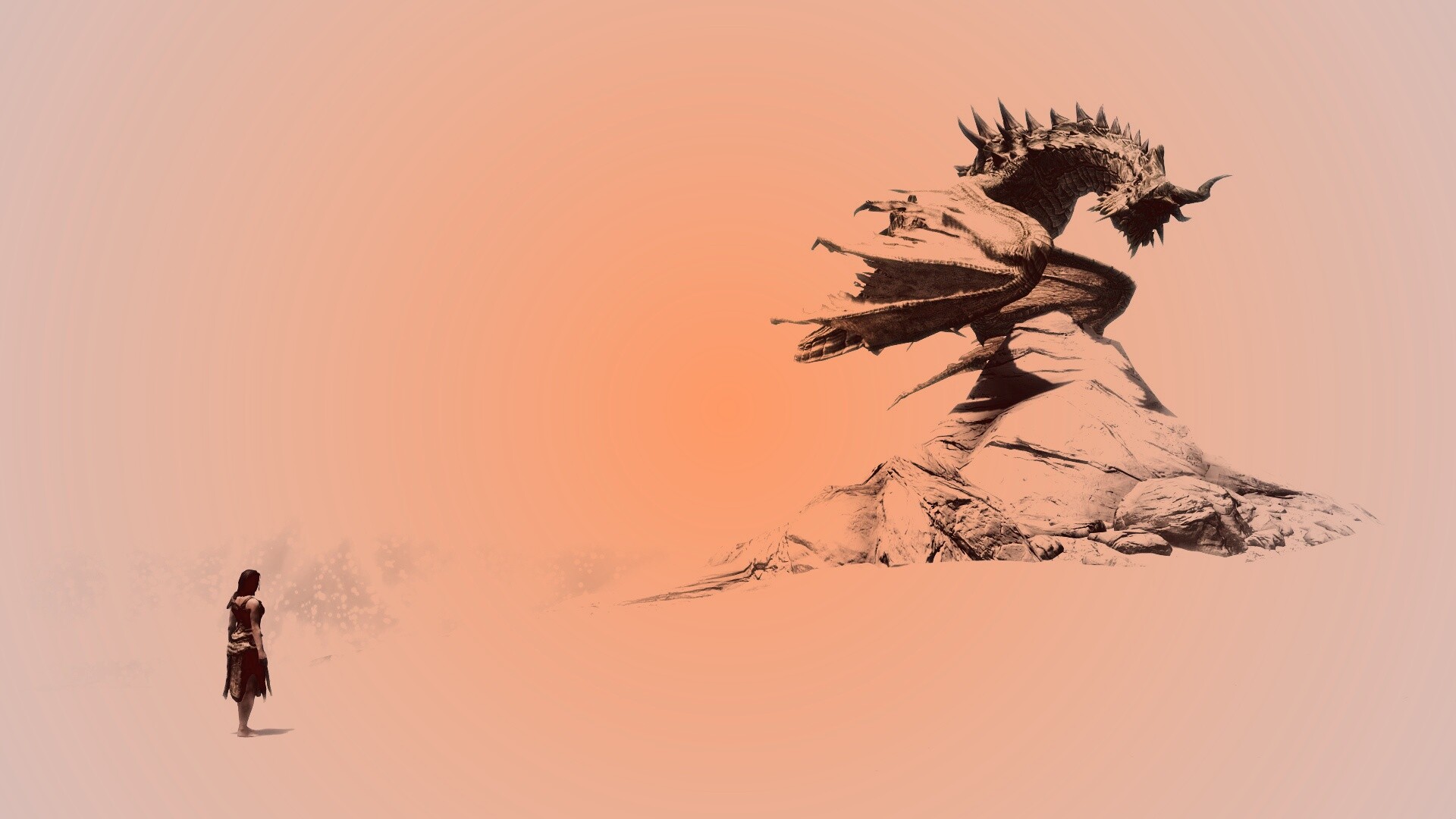 Человек и дракон обои