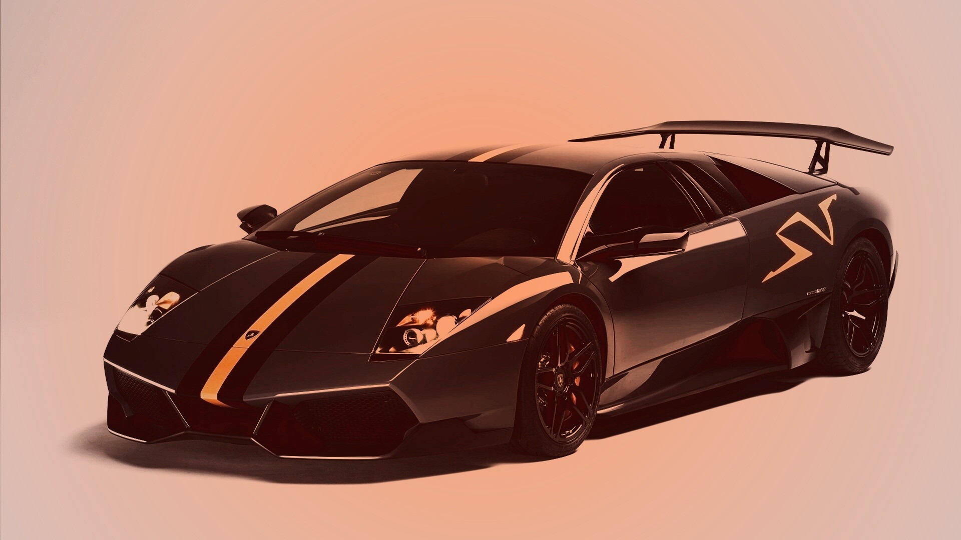 Черная Ламборджини обои