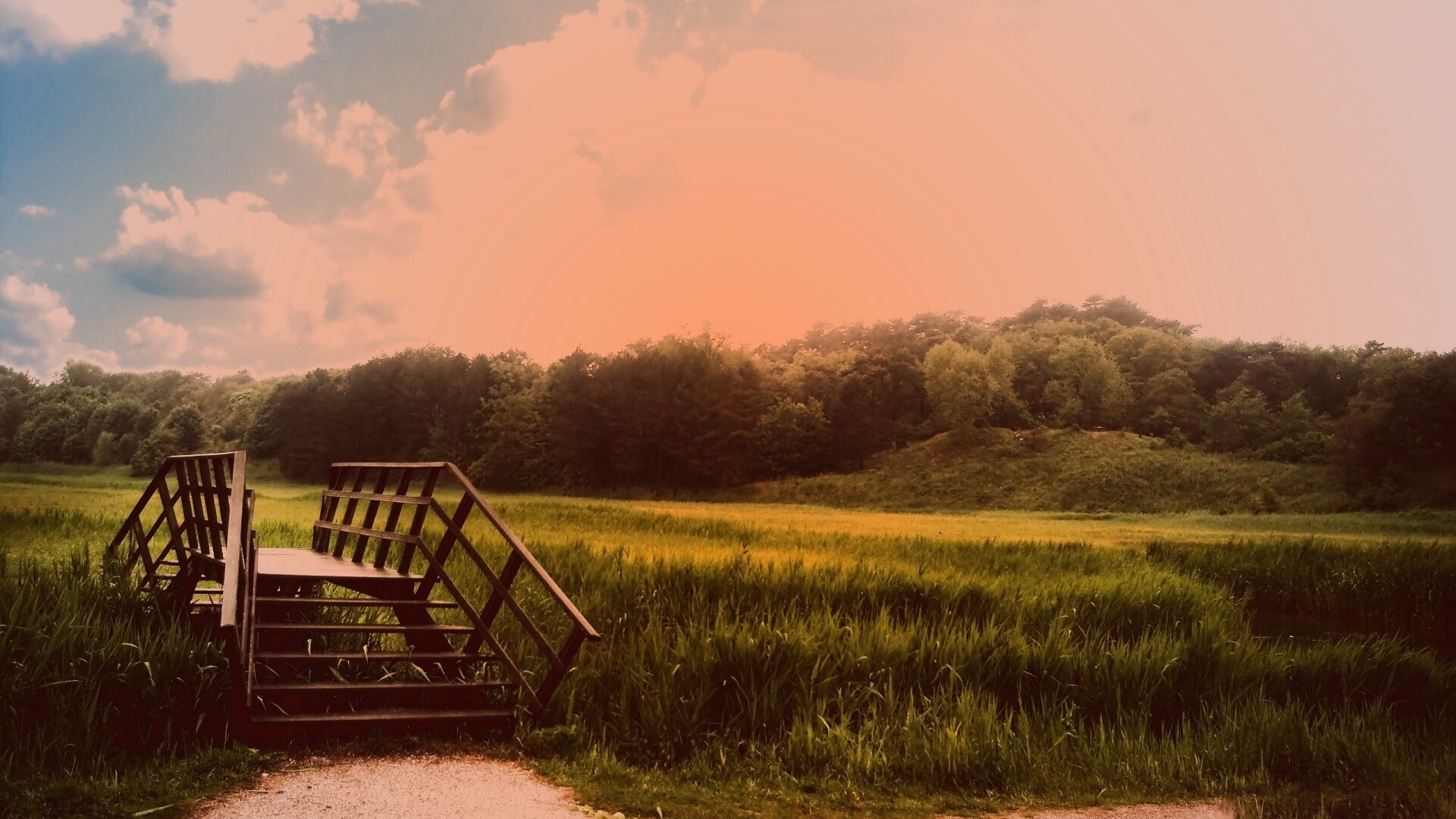 Мостик обои