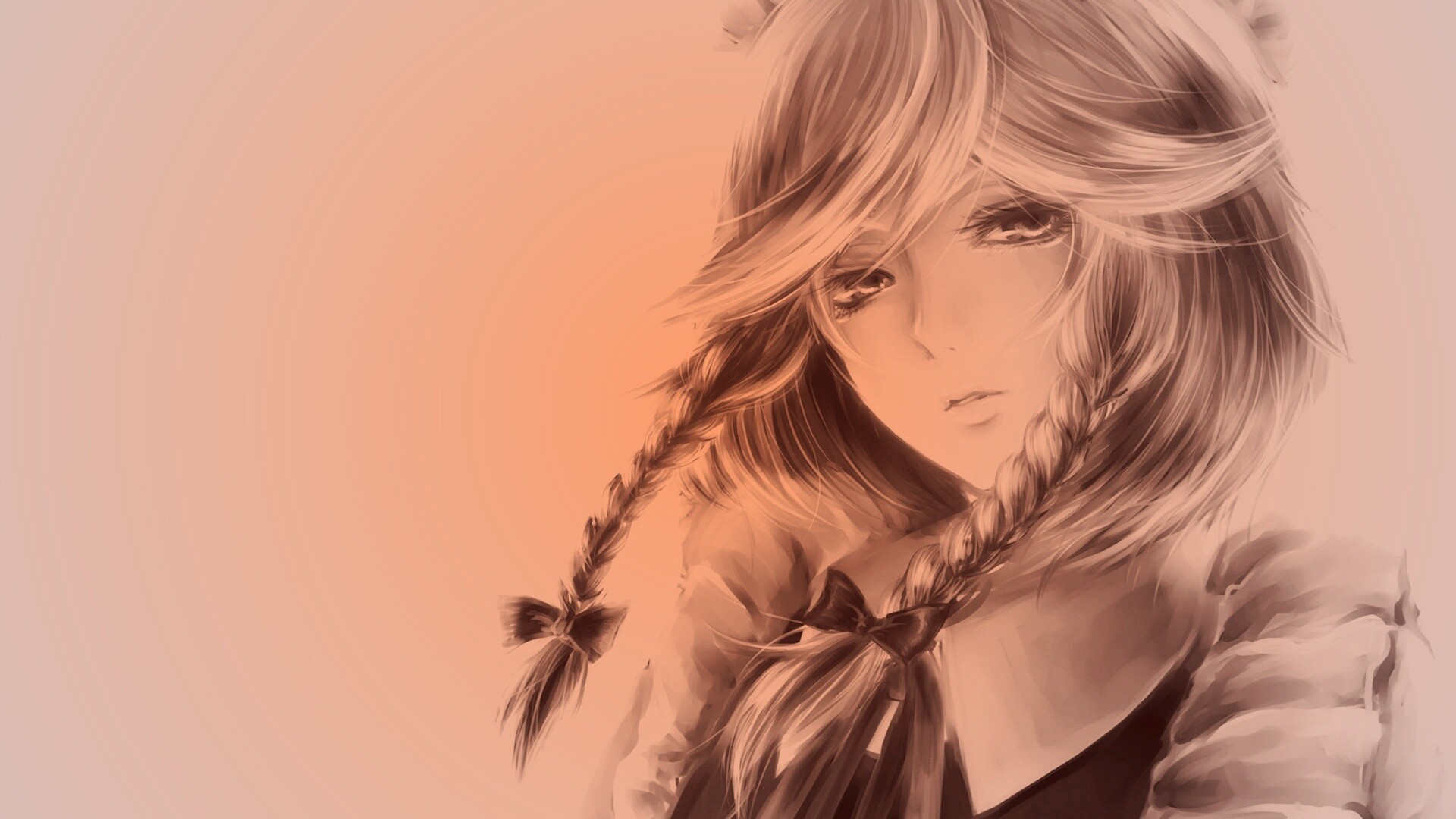 Нарисованная девушка обои