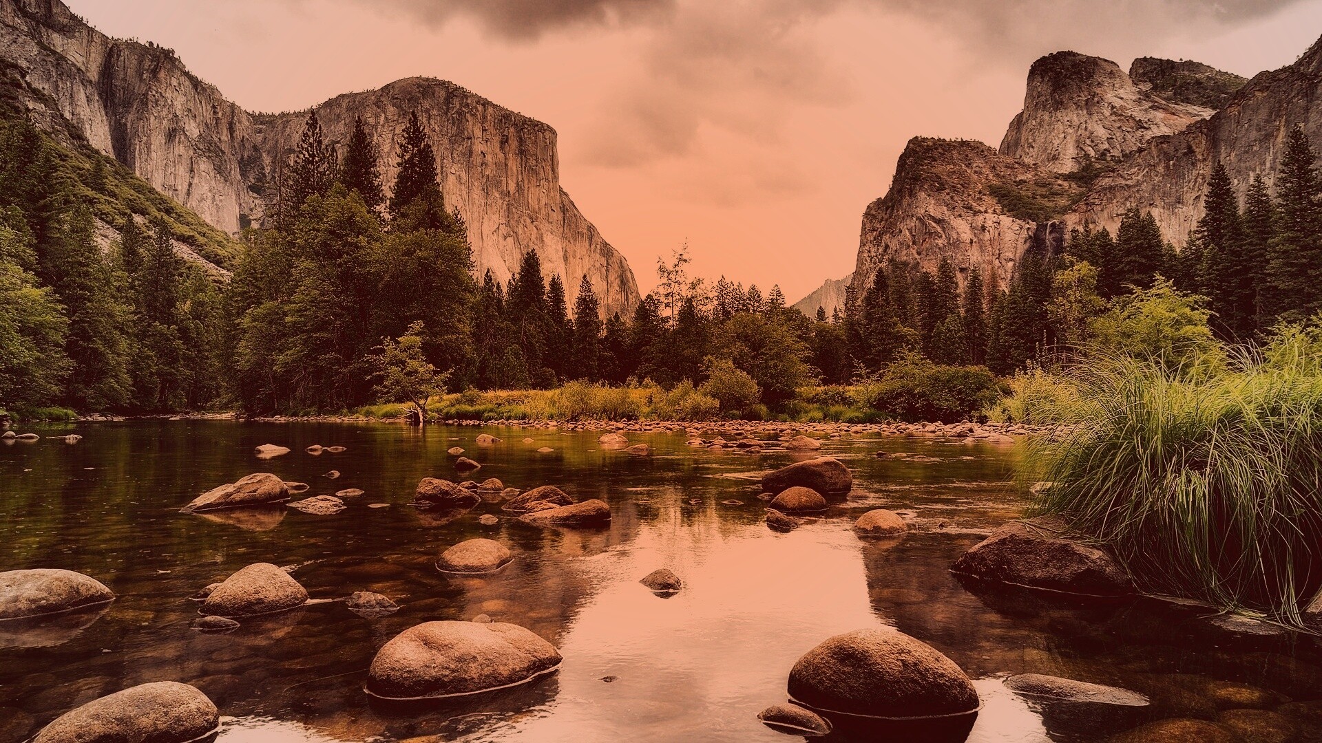 Мелкое русло реки обои