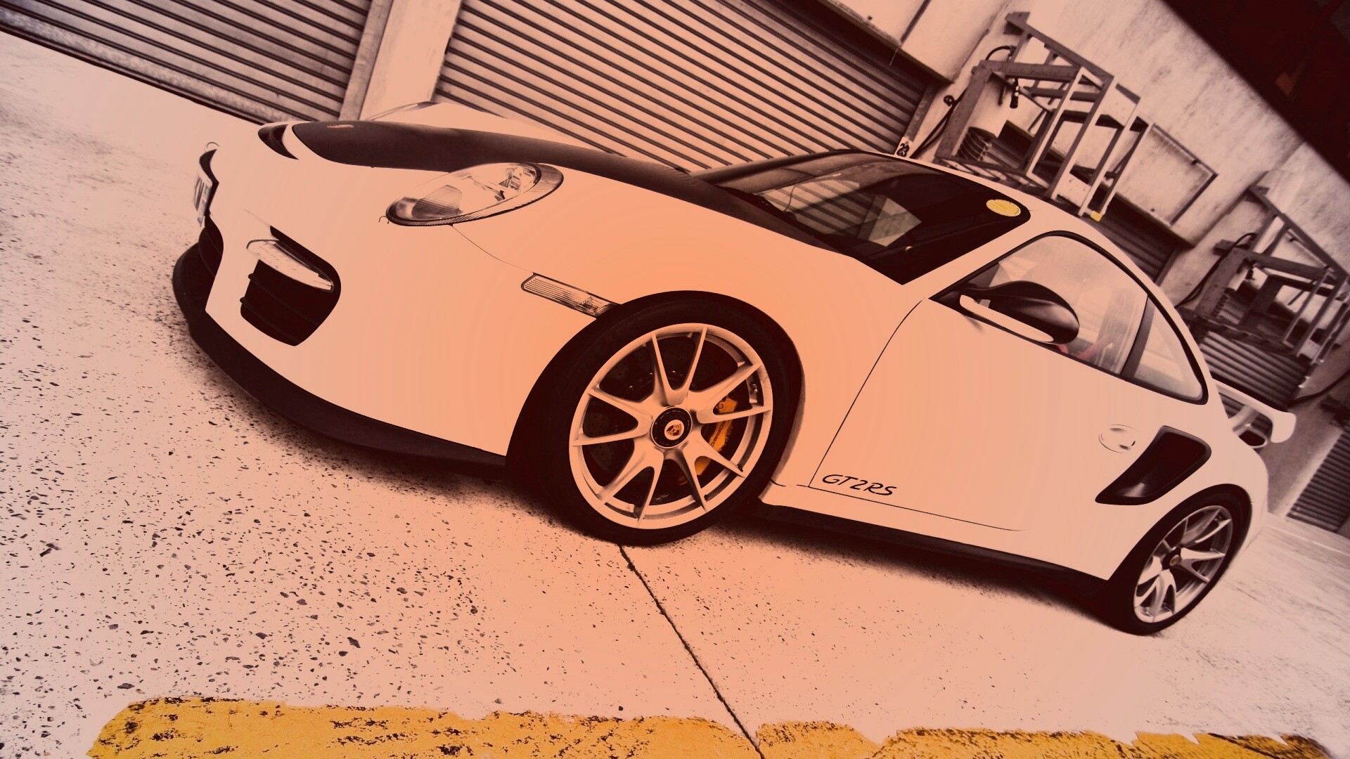 Белый порше обои