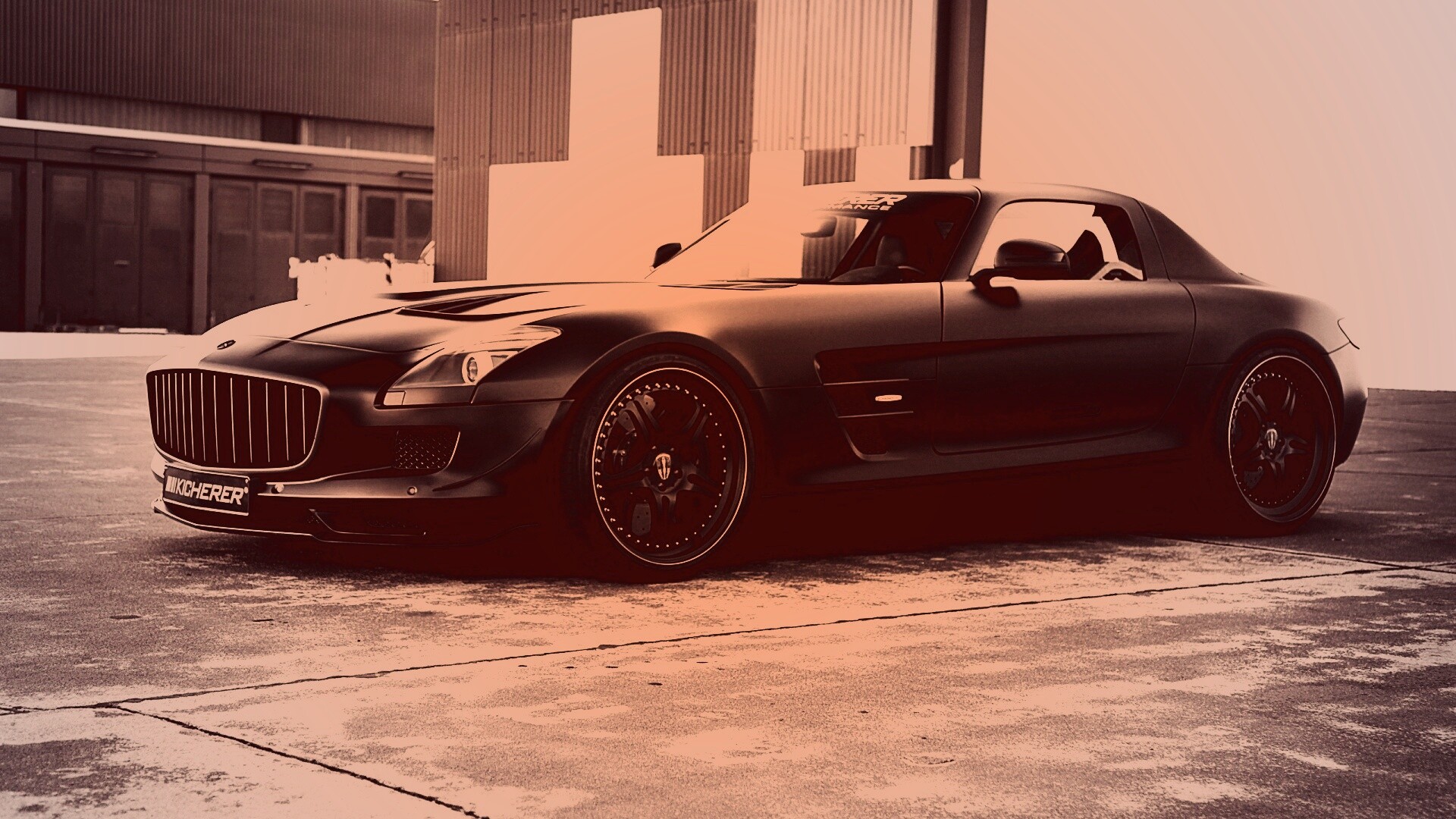 Черный спорткар обои