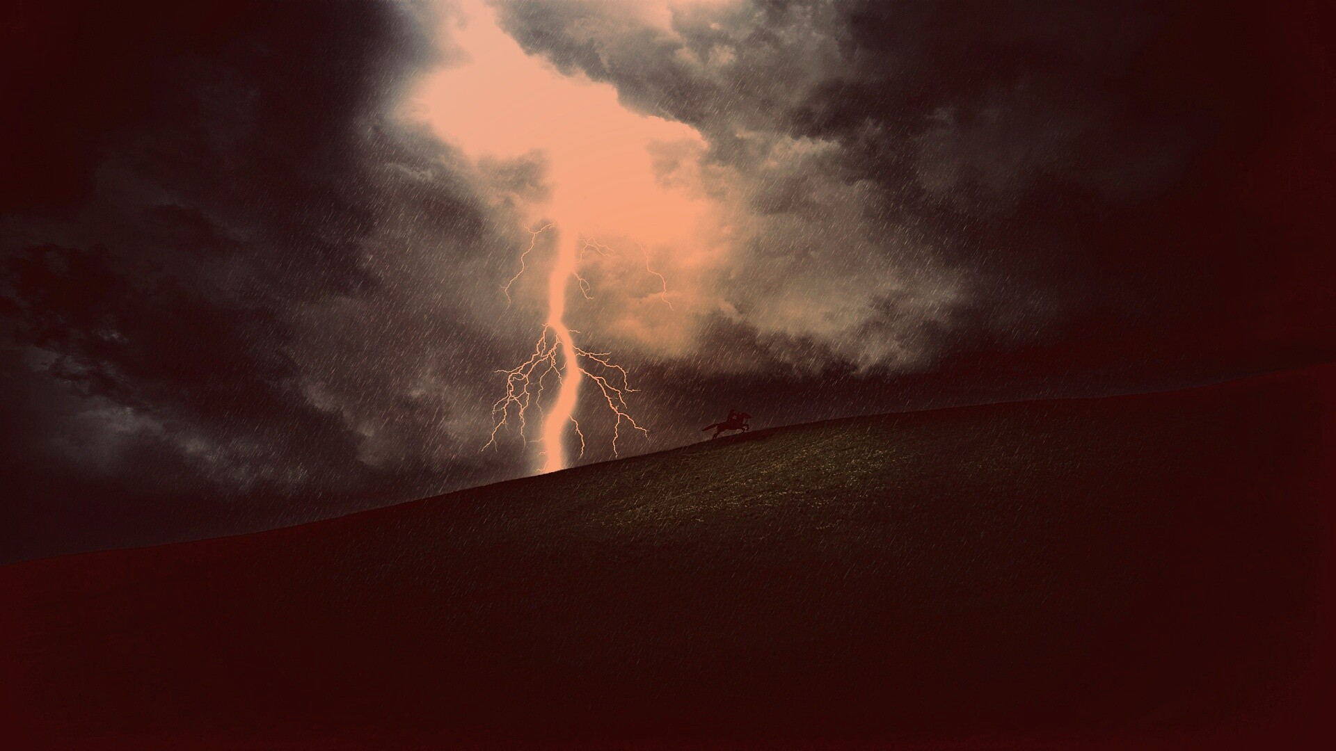 Всадник в буре обои