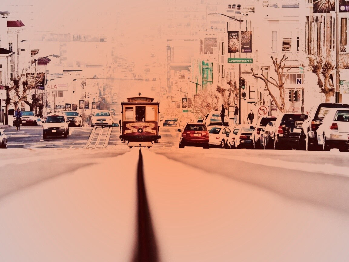 Утро в городе обои