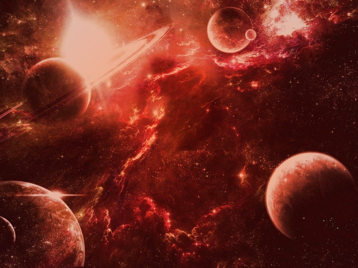 Красные оттенки космоса обои