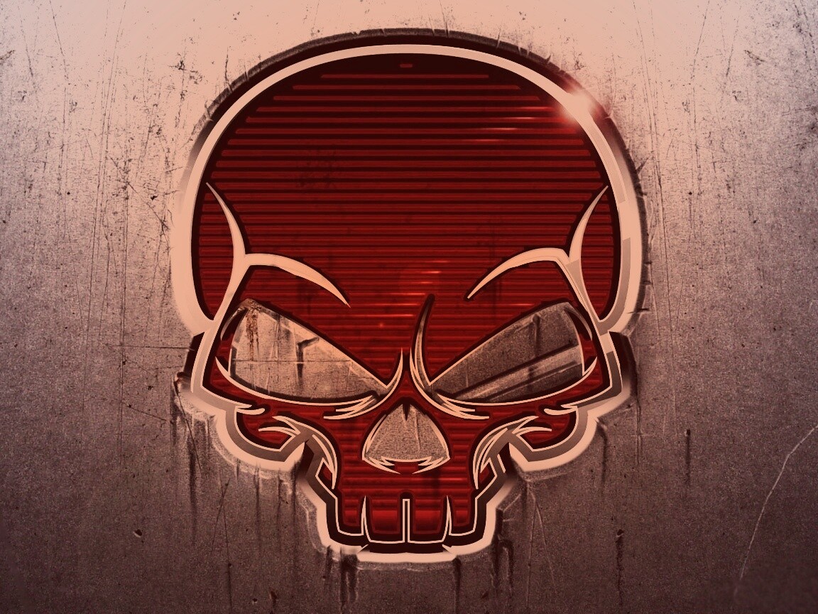 Красный череп лого обои