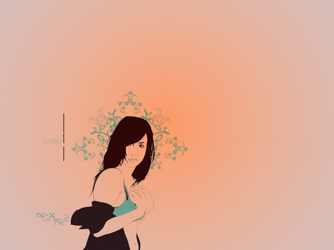 Векторная девушка обои