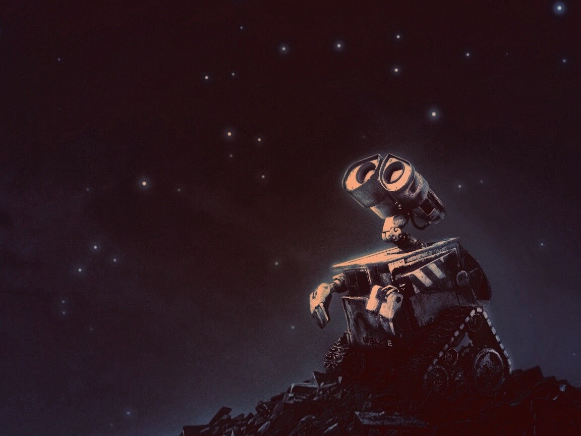 Валли смотрит на звезды обои