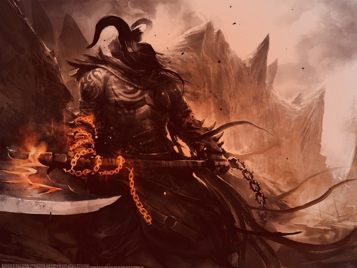 Демон с топором обои