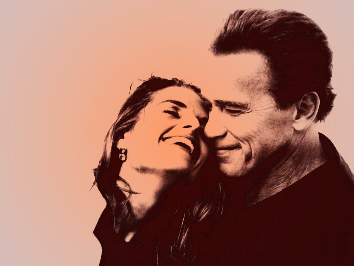 Арнольд Шварцнегер с девушкой обои