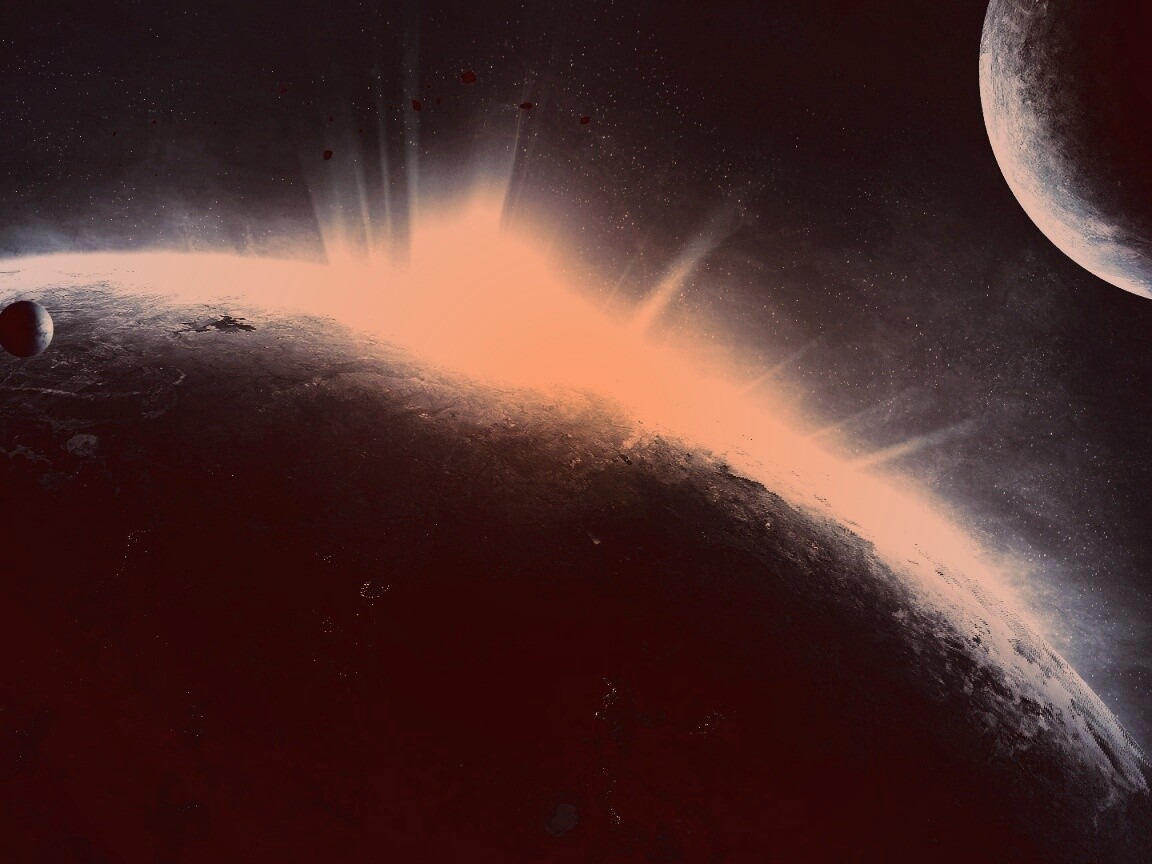 Восход над планетой обои