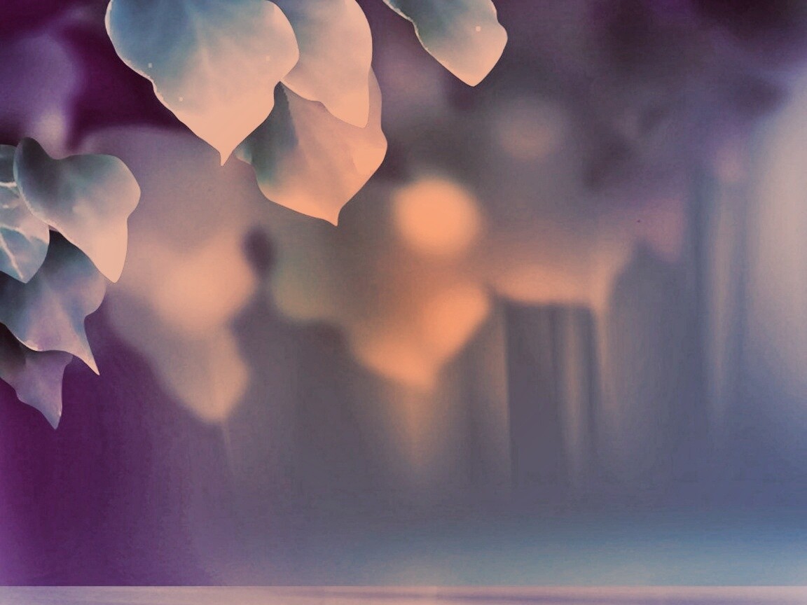 Синие листья обои