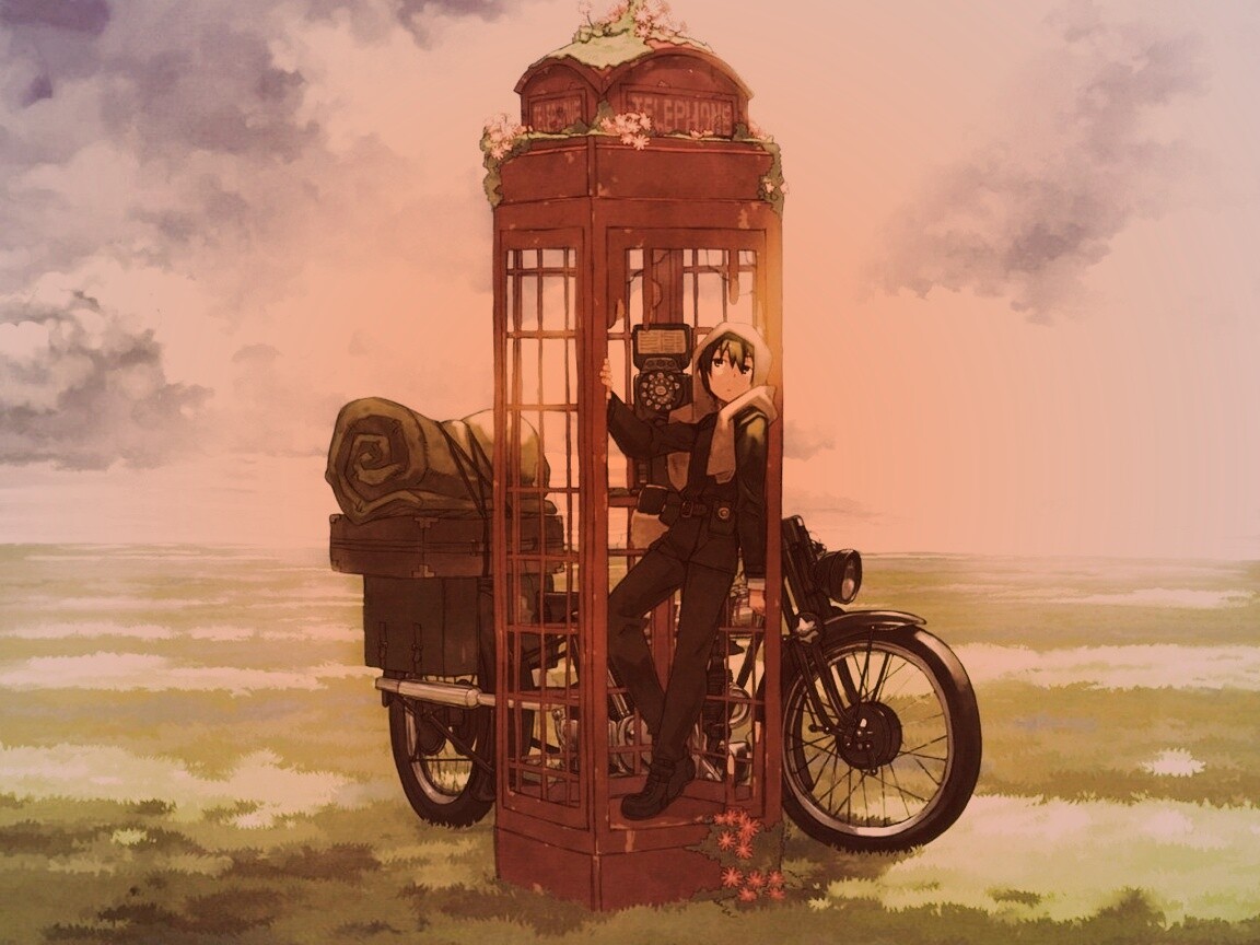 Парень в телефонной будке обои