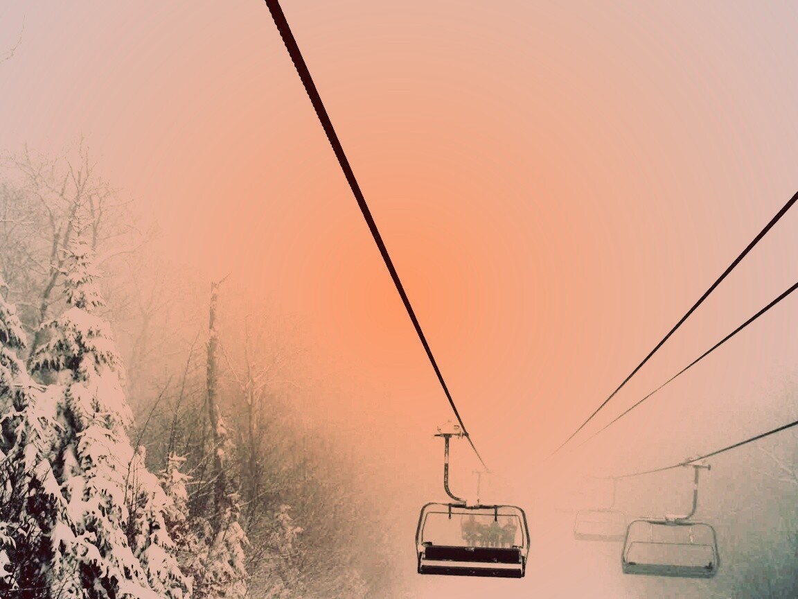 Канатная дорога в зиму обои