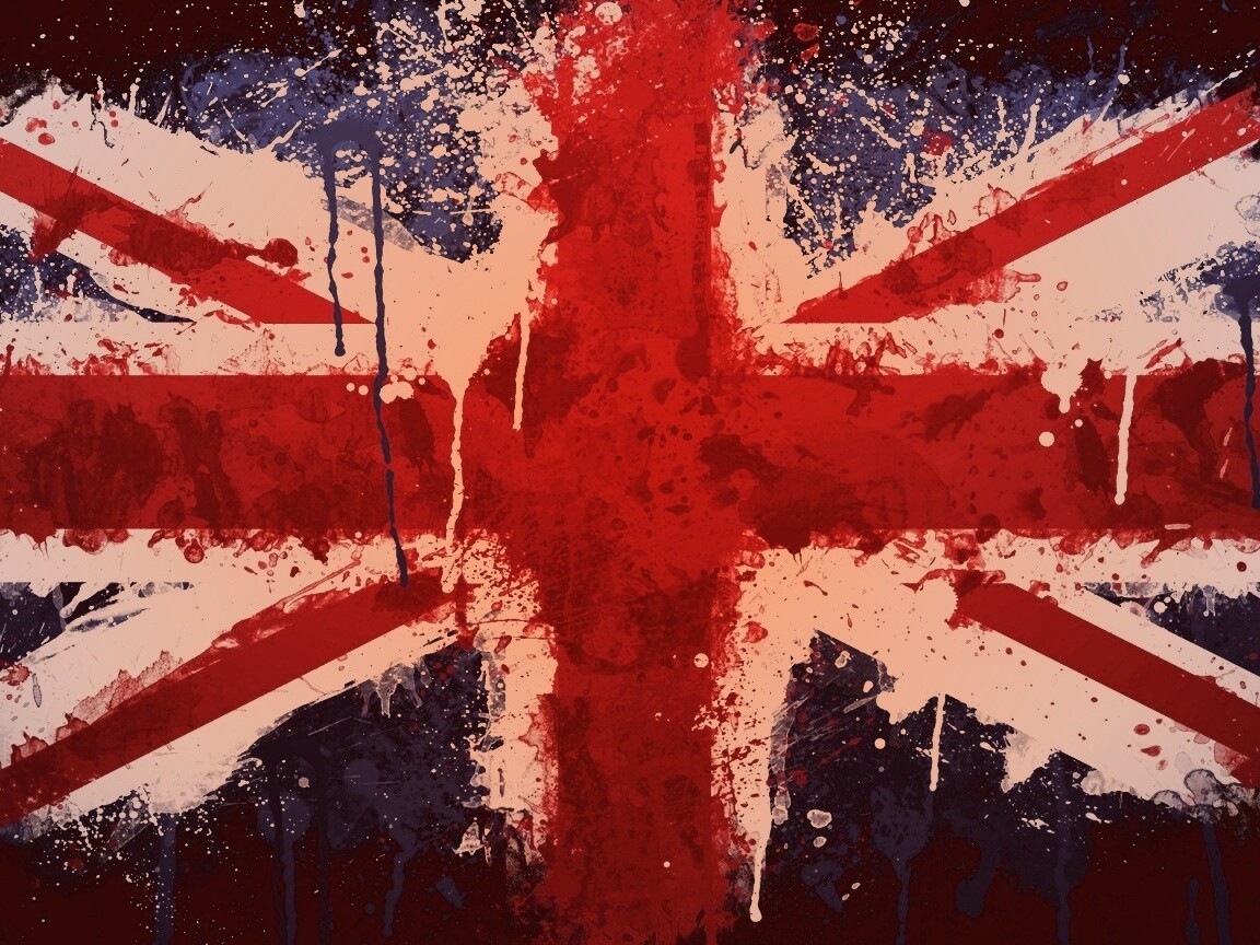 Британский флаг нарисованный краской обои