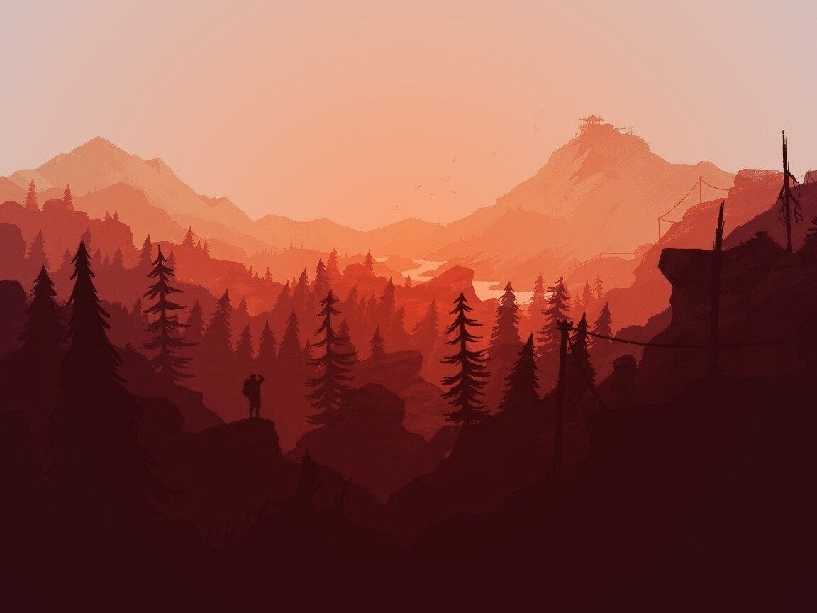 Красный Firewatch обои