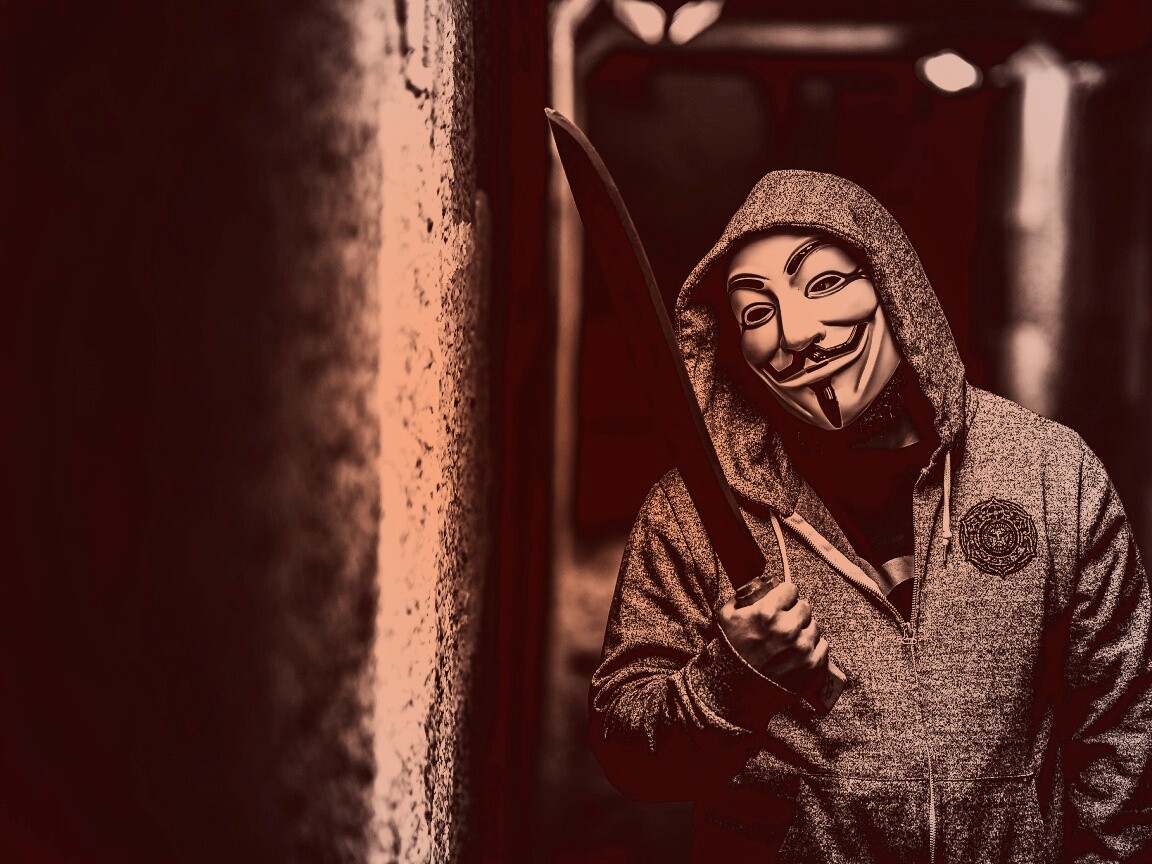 Человек в маске анонимуса обои