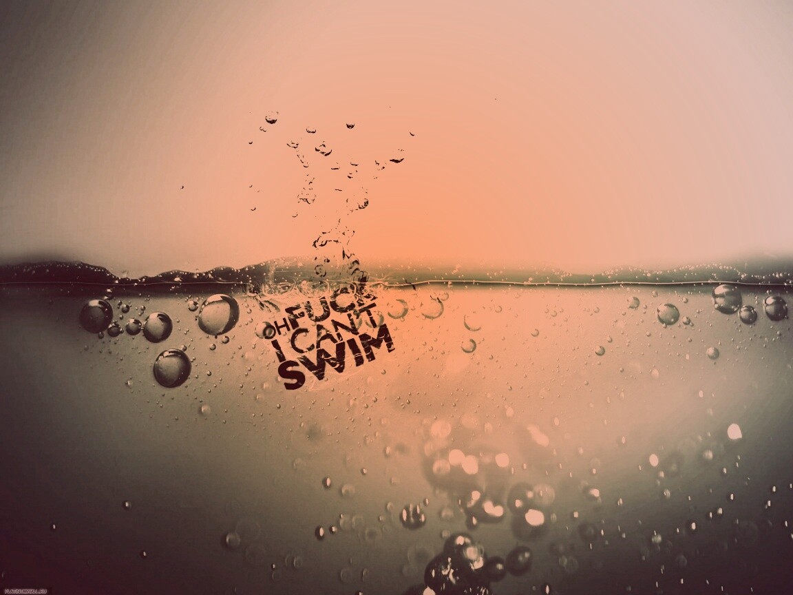 О чёрт, я не умею плавать! обои