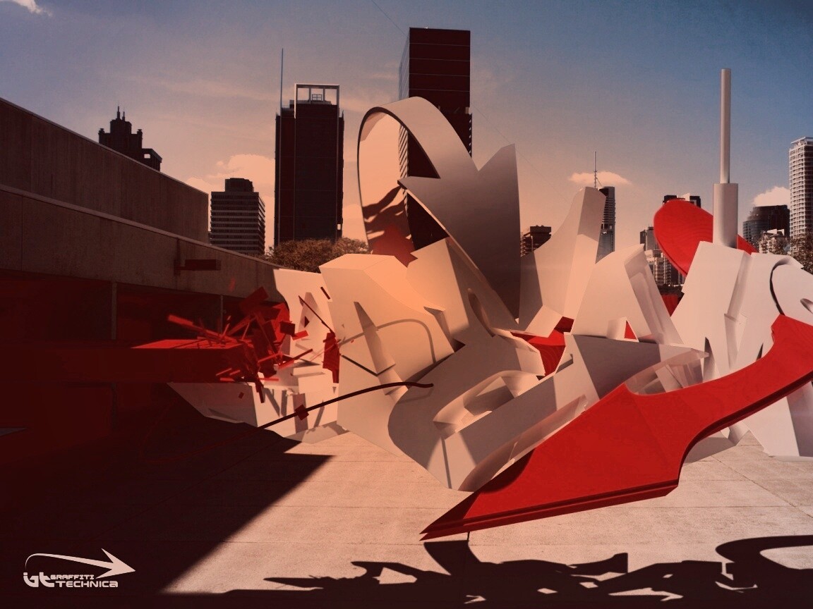 Трехмерное граффити обои