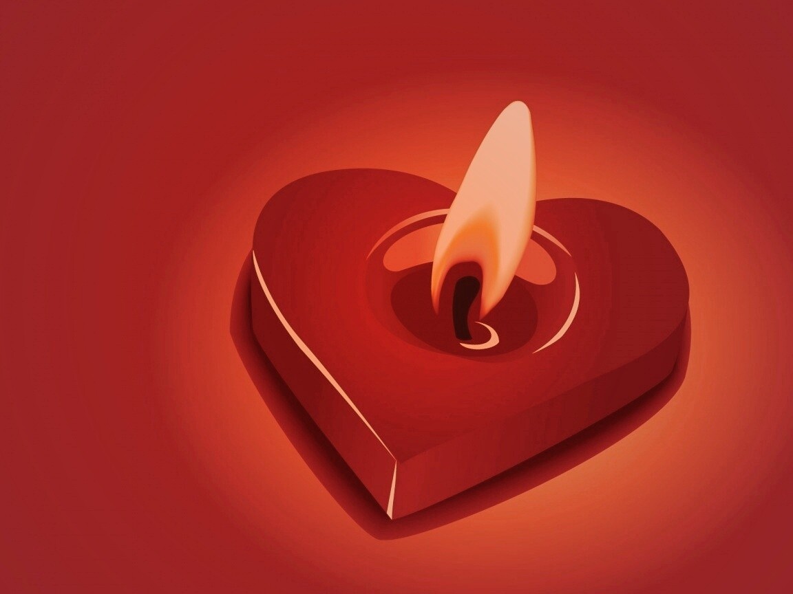 Свеча для Дня всех влюбленных обои