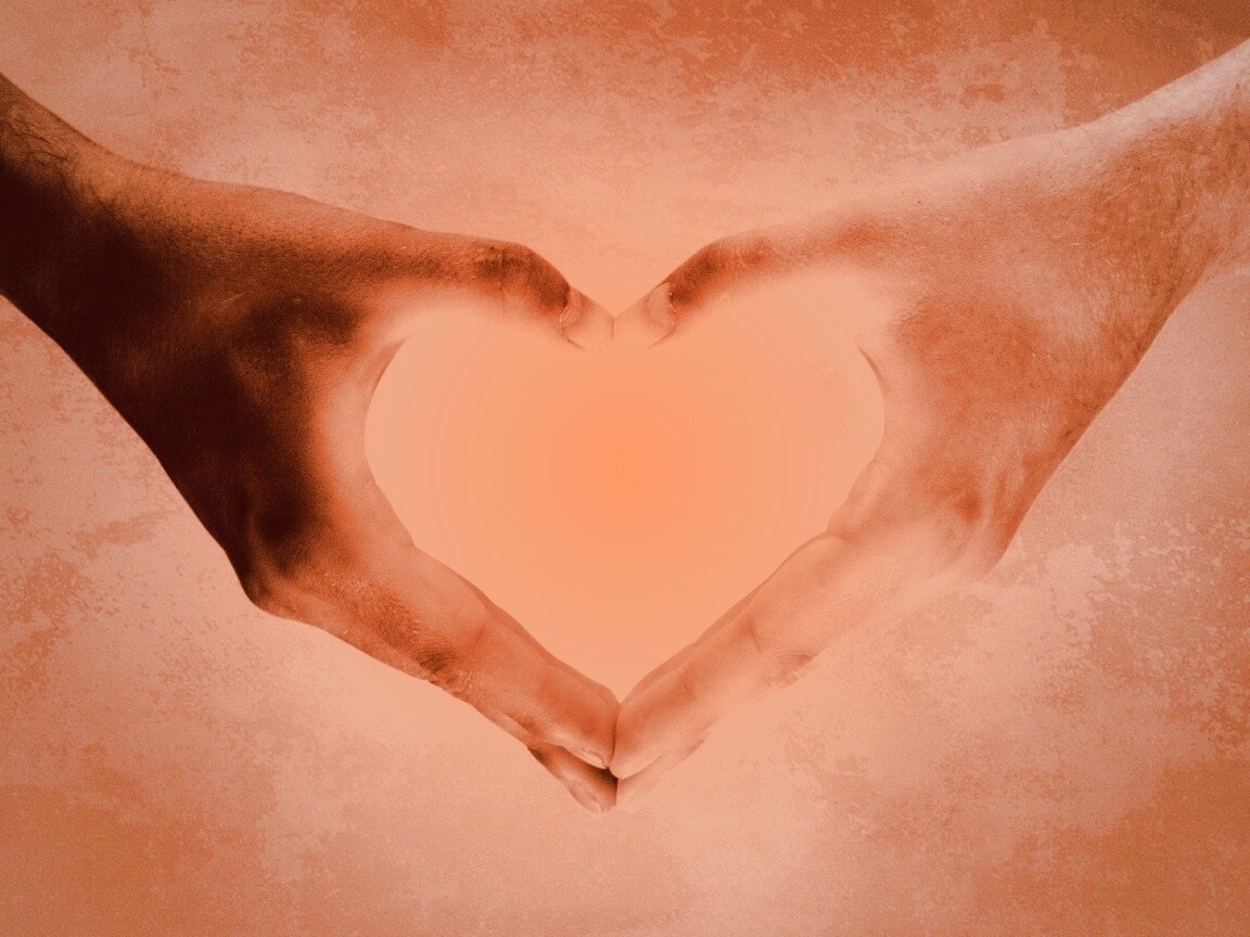 Сердце из сложенных рук обои