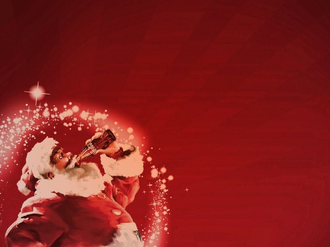 Санта Клаус с кока-колой обои