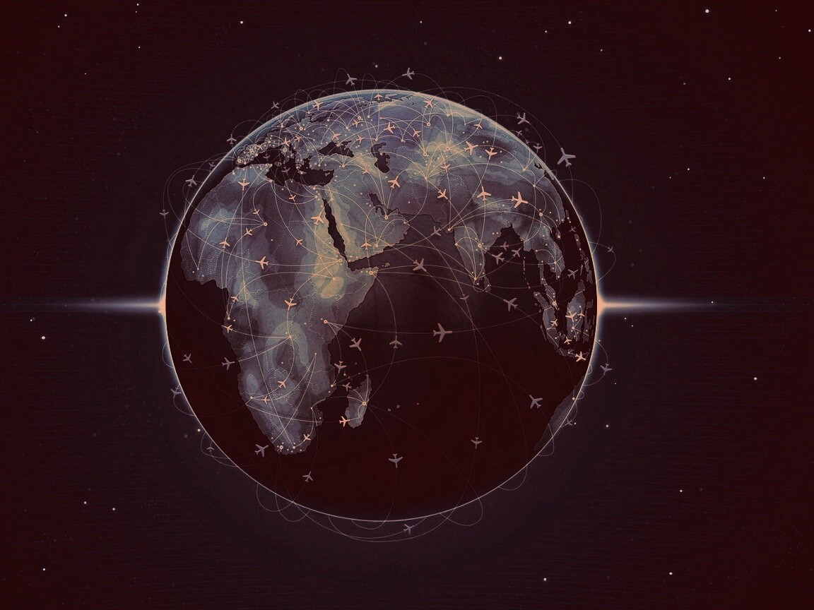 Маршруты самолетов обои