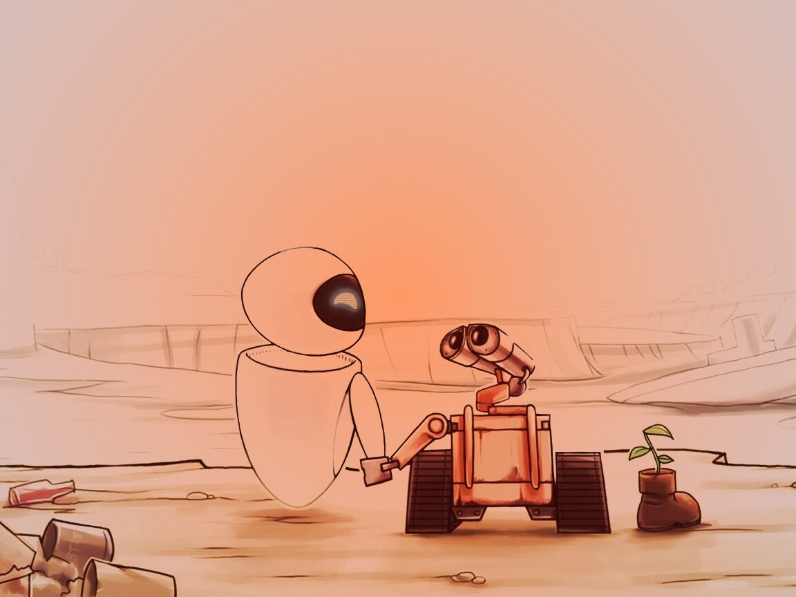 WALL-E и Ева обои