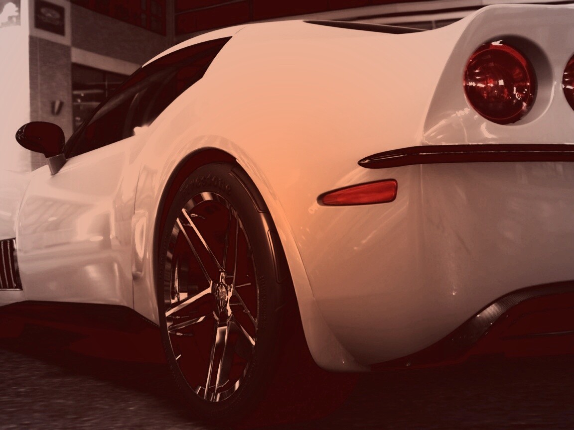 Белый Корвет обои