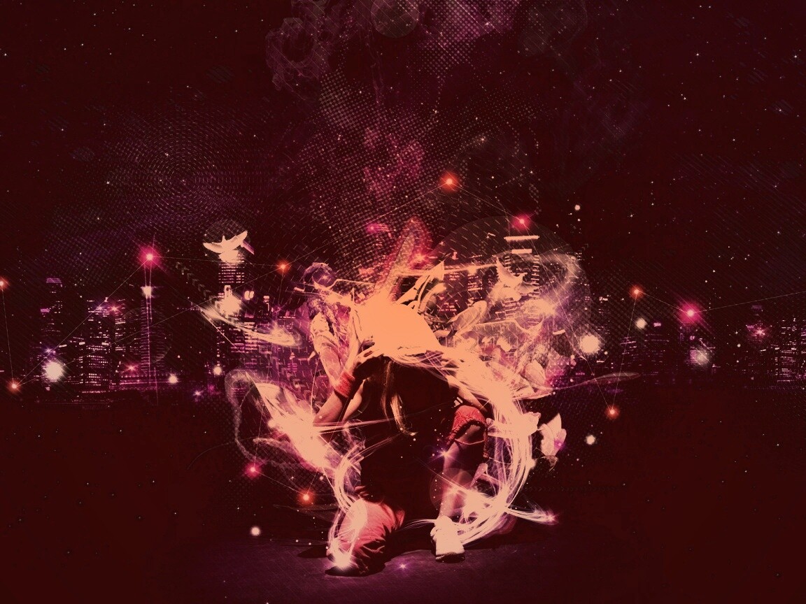 Фристайл арт с танцующей девушкой обои