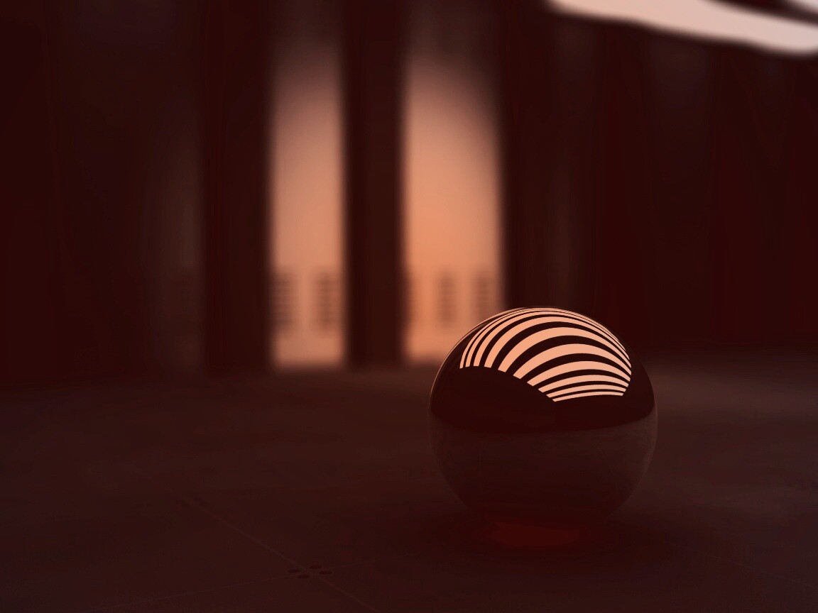 Трехмерный блестящий металлический шарик обои