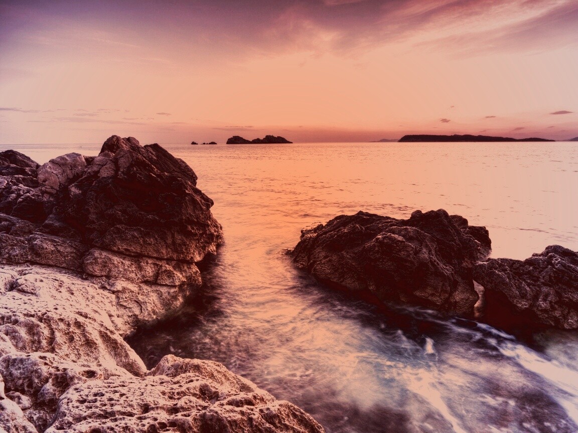 Закат на море обои