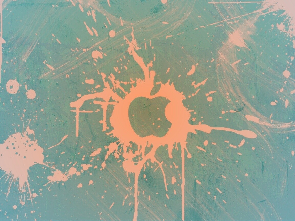 Яблоко в краске обои
