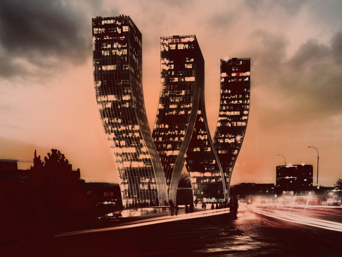 Здание в форме буквы W обои