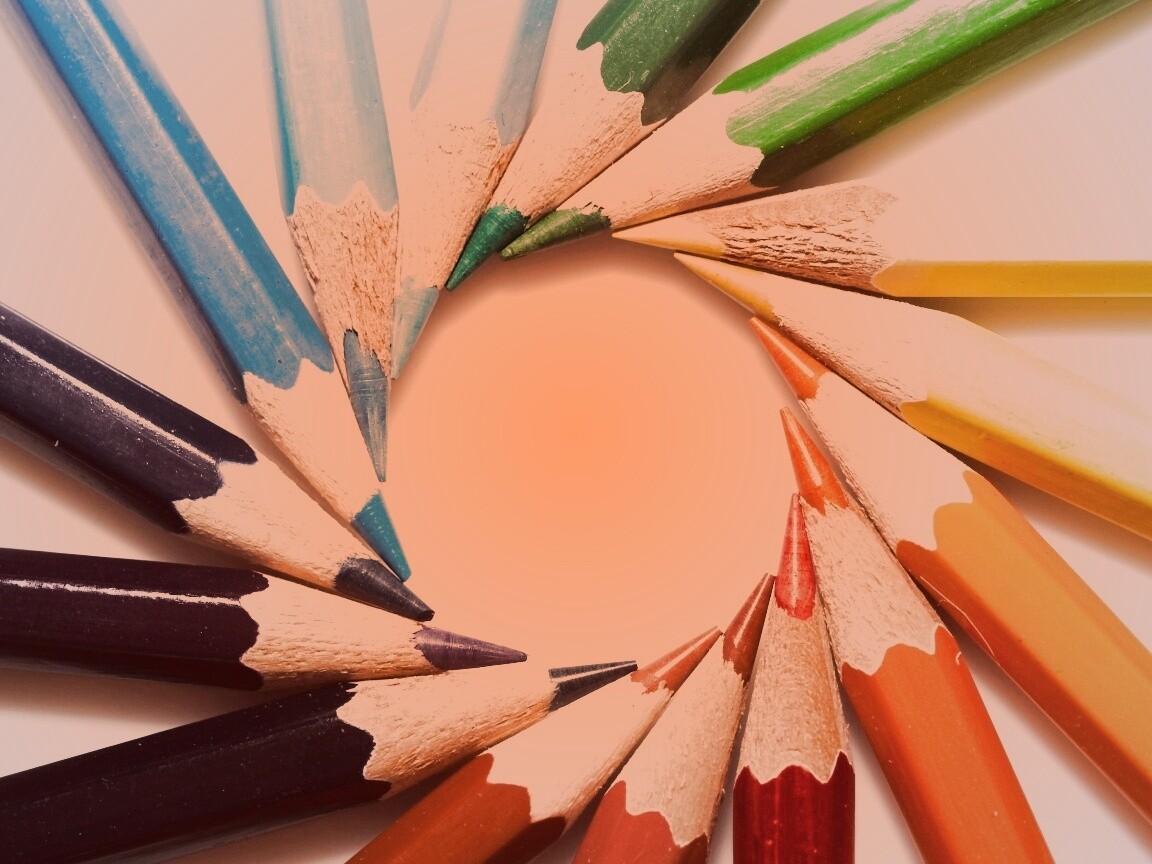 Радуга в карандашах обои
