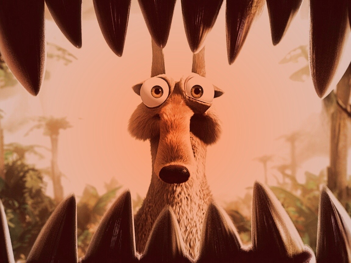 Скрэт и динозавр обои