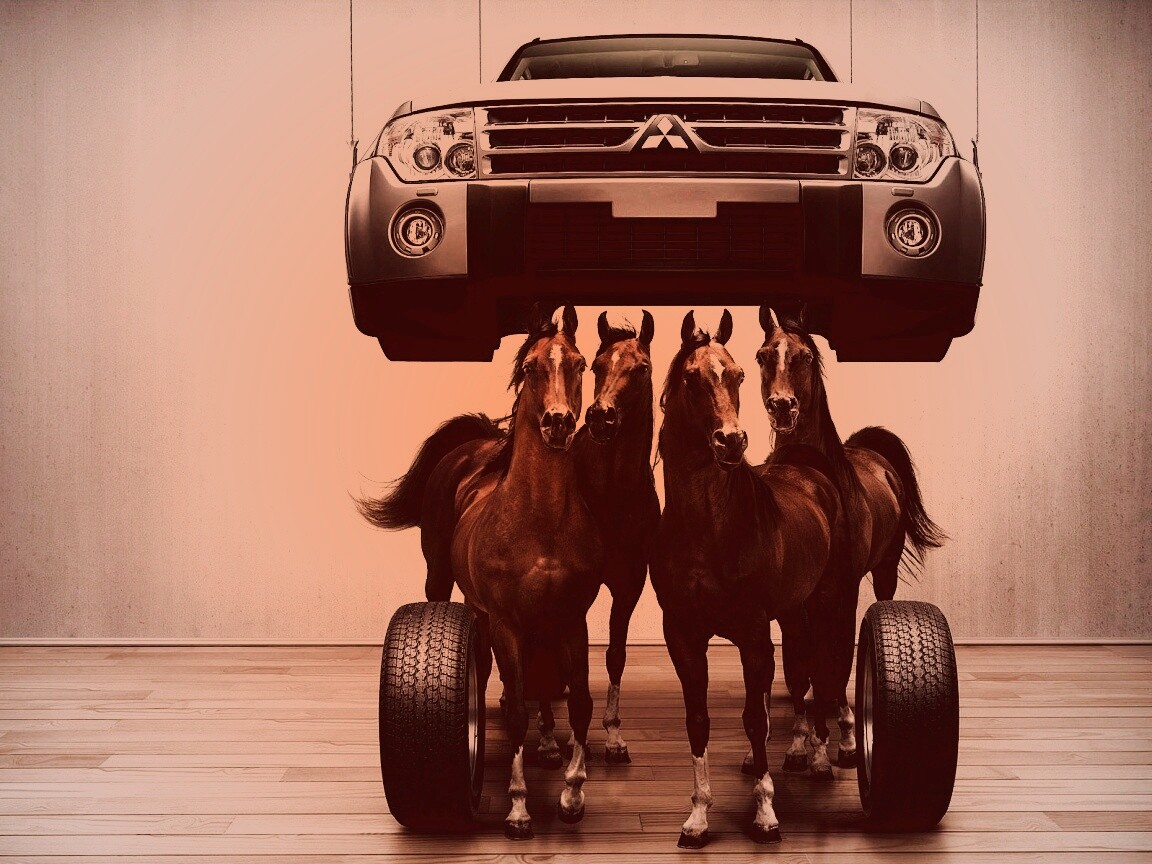 Лошадинные силы - принт Митсубиси обои