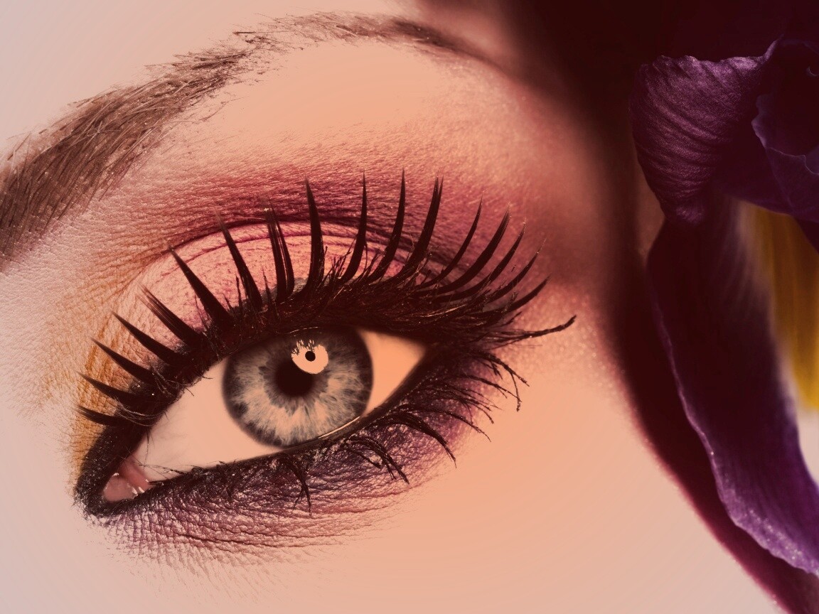 Макияж и цветок обои