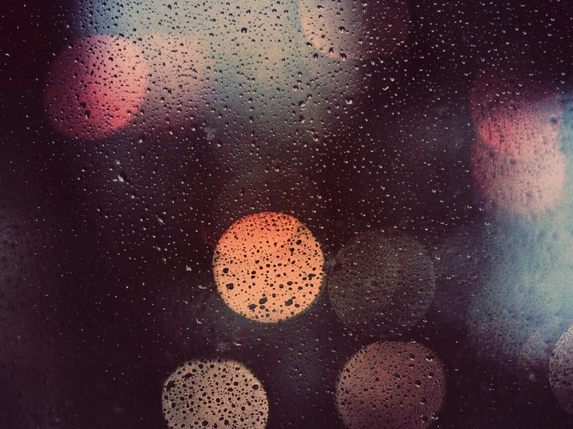 Блики за мокрым стеклом обои