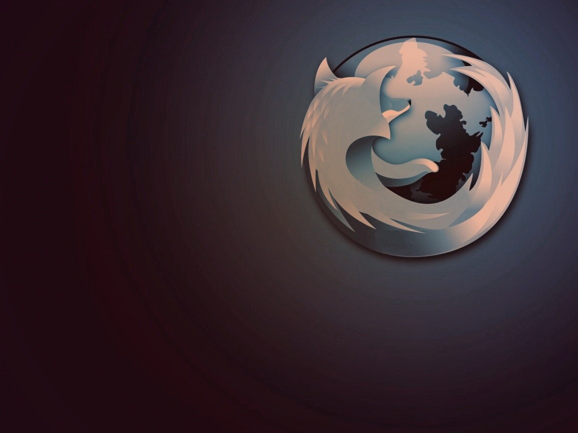 Логотип Firefox в синих тонах обои