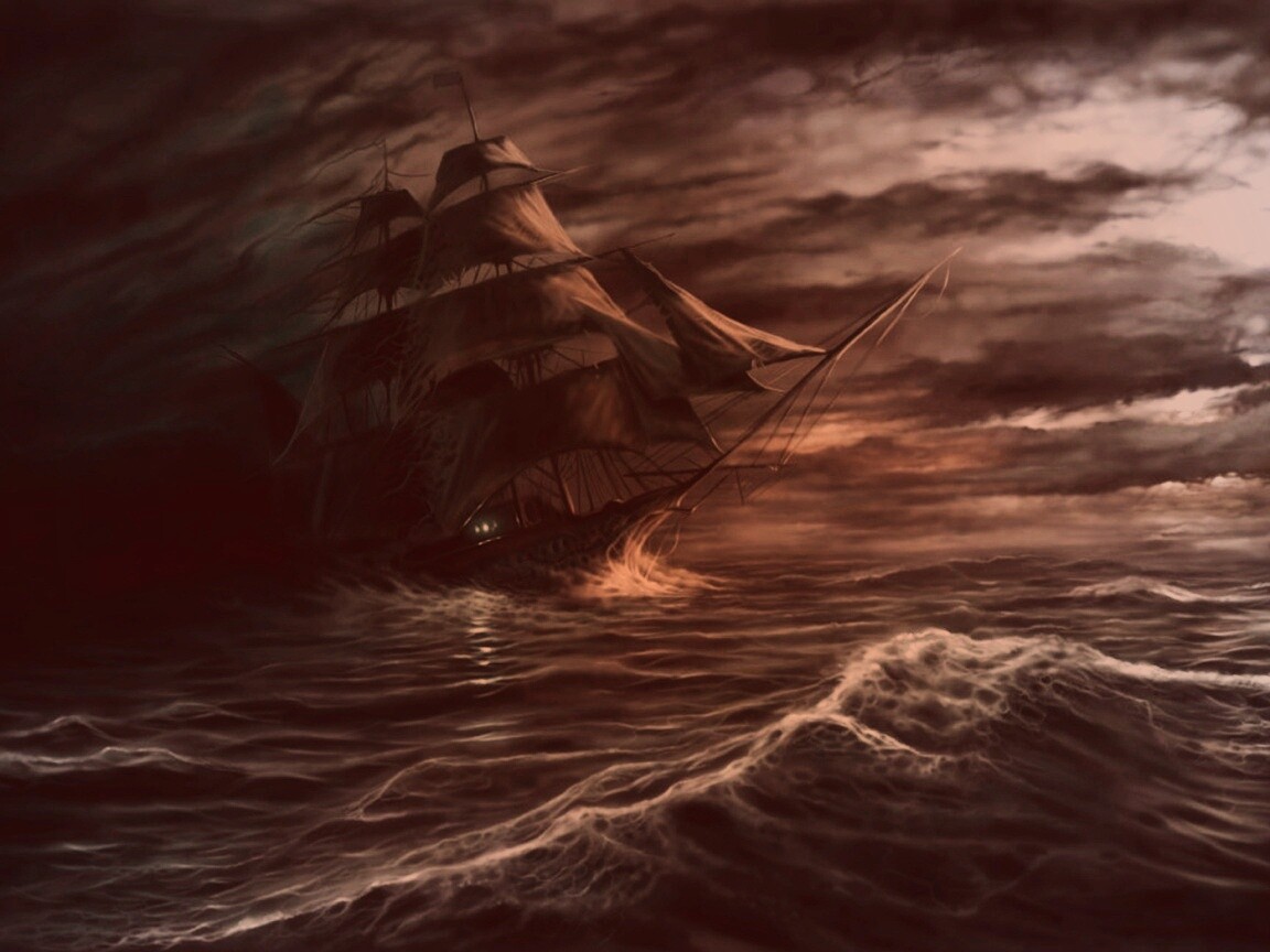 Корабль призрак поднимается со дна обои