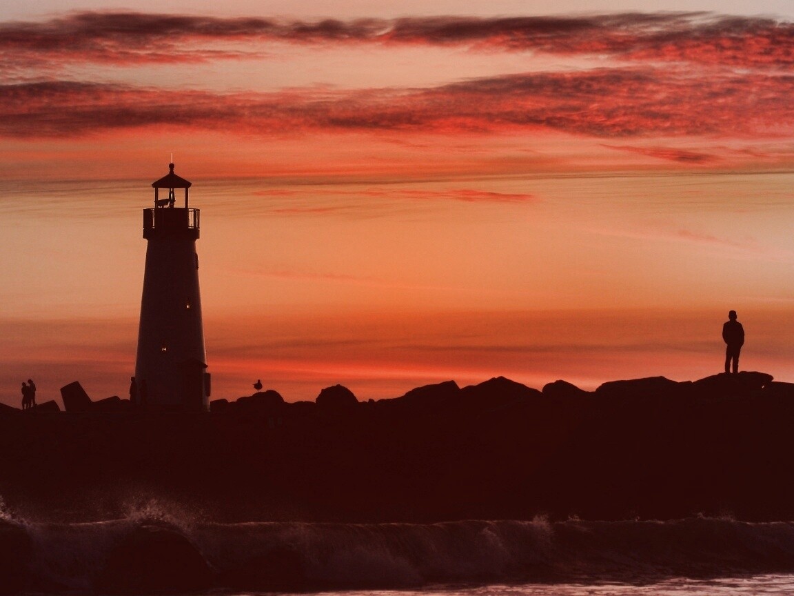 Вечерний маяк обои