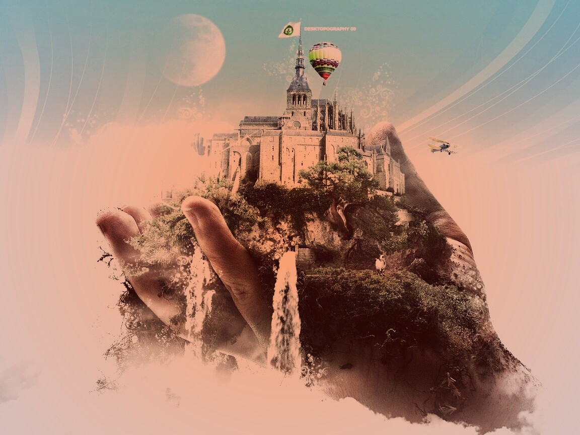 Замок в руке обои