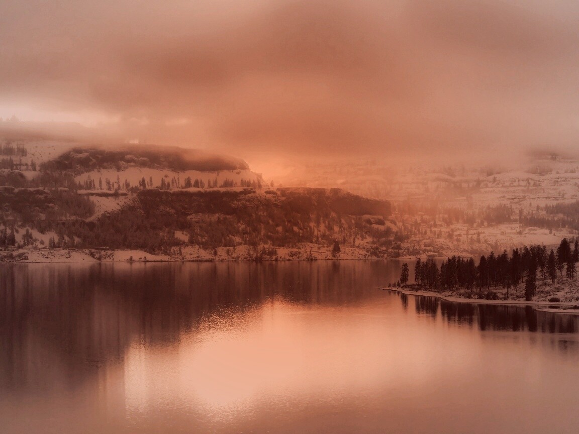 Озеро зимой обои